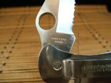 SPYDERCO SEKI-CITY JAPAN STAINLESS VINTAGE 1994 COIS WORKER LIGHT USE KNIFE & LEATHER BELT SHEATH