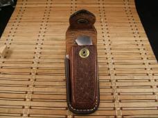 SPYDERCO SEKI-CITY JAPAN STAINLESS VINTAGE 1994 COIS WORKER LIGHT USE KNIFE & LEATHER BELT SHEATH
