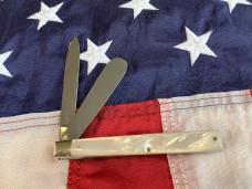 Rare 1997 Bulldog Brand HAND MADE 2 Blade Doctor Knife w/ Mother of Pearl Handles +Red Snake Etching