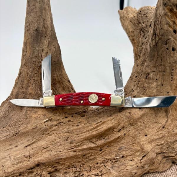 BUCK CREEK GERMAN Vintage 4 BLADE CONGRESS POCKET KNIFE RED BC-664 RPB NIB (525) BUCK CREEK GERMAN Vintage 4 BLADE CONGRESS POCKET KNIFE RED BC-664 RPB NIB (525)