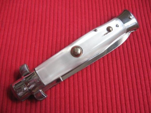 Vintage Italian DERBY Style BOLSTER Button Open/Close STILETTO Switchblade Knife - Mint !
