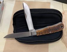 #10367 CASE XX TONY BOSE COLLABORATION 2019 BROWN BULLNOSE TRAPPER KNIVES NEW