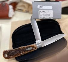 #10367 CASE XX TONY BOSE COLLABORATION 2019 BROWN BULLNOSE TRAPPER KNIVES NEW