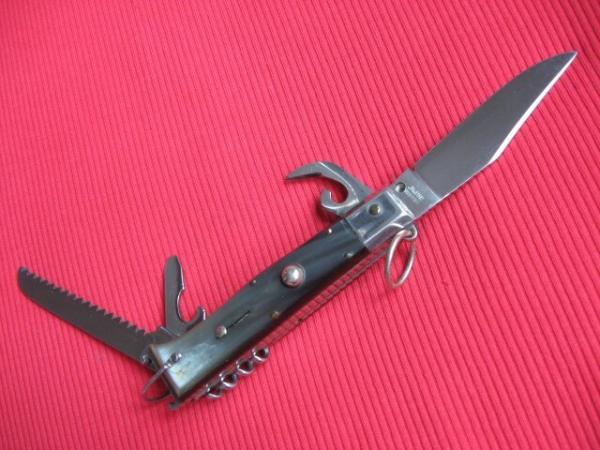 Vintage Italian 5 Blade Zoppis Jaguar Ring Pull Switchblade Knife