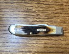 CASE XX USA 6207 SS CARHARTT SHIELD MINI TRAPPER POCKET KNIFE BONE HANDLE