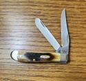 CASE XX USA 6207 SS CARHARTT SHIELD MINI TRAPPER POCKET KNIFE BONE HANDLE