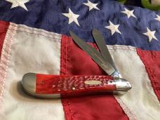 Case xx 1989 Centennial Dogleg Trapper (Mdl# R6240 SS) Sweet Red Bone Handles -NOS