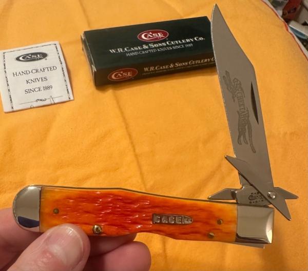 2002 Case XX Tequila Sunrise Cheetah w/ Bullet Shield. Beautiful knife in Mint Condition!  1 of 500.