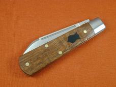 Dollar Knife Co. Smooth Franciscan Walnut with Black Shield Jack Knife from Cooper Cutlery USA FWBLS