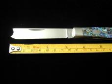 Cooper Cutlery Smooth Abalone Shell Razor Trapper Knife Rare NIB Made in USA ABALONE