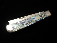 Cooper Cutlery Smooth Abalone Shell Razor Trapper Knife Rare NIB Made in USA ABALONE