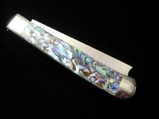 Cooper Cutlery Smooth Abalone Shell Razor Trapper Knife Rare NIB Made in USA ABALONE