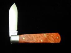 Dollar Knife Co. Red Burl Maple Wood with Black Shield Jack Knife from Cooper Cutlery USA RBM BLS