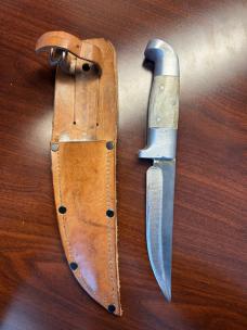 Rare Early Unstamped Ruana Fighting Knife from 1938-43. Unused, Never sharpened. Original Sheath. 