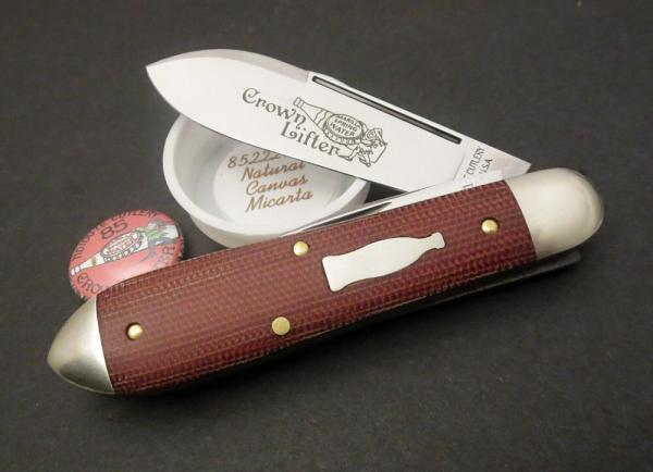 Great Eastern Cutlery #85 Bullet End Jack Crown Lifter Natural Canvas Micarta GEC 852221CL