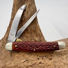 Crosman 918A 2 Blade Vintage Folding Pocket Knife Jigged Delrin Handles (131)