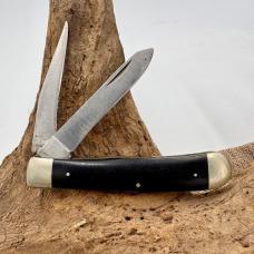 Owl Head Trapper Solingen Black Handle Traditional 2 Blade Pocket Knife (136)