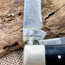 Owl Head Trapper Solingen Black Handle Traditional 2 Blade Pocket Knife (136)