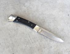 Buck 110 Folding Hunter Knife - Nickel Silver S30V Drop Point Blade - NEW