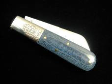 Great Eastern Cutlery GEC Smooth Denim Blue Micarta Boom Town Barlow Knife 863125 420HC Stainless