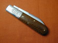 Great Eastern Cutlery GEC Smooth Brown Burlap Micarta Boom Town Barlow Knife 862125 420HC Stainless