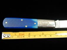 Great Eastern Cutlery GEC Navy Blue Sawcut Bone Boom Town Barlow Knife 863125SS 420HC Stainless