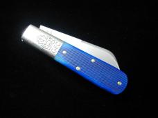 Great Eastern Cutlery GEC Navy Blue Sawcut Bone Boom Town Barlow Knife 863125SS 420HC Stainless