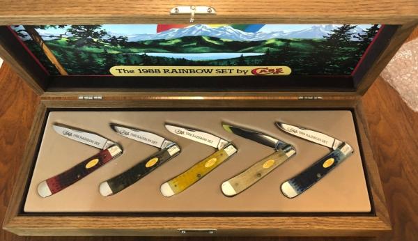 New in Display 1988 Case Rainbow Set of 5 with COA #2