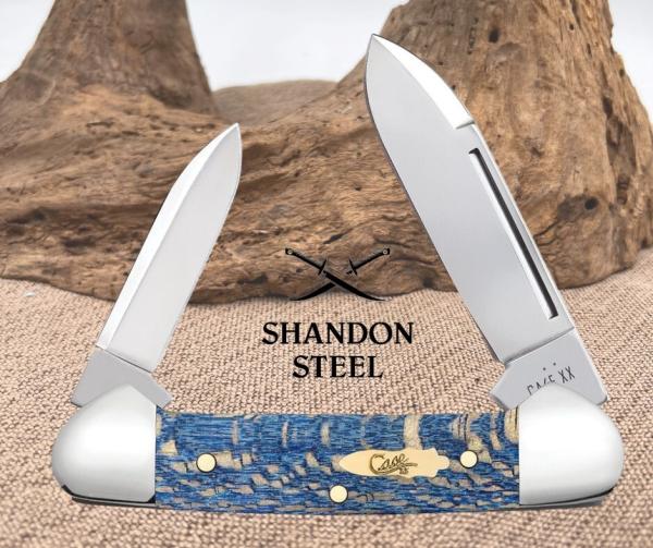 Case XX Knives Butterbean Smooth Blue Sycamore Wood 63733 Stainless Pocket Knife