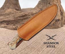 Damascus Snowpeak Hunter Fixed Knife 5