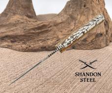 Damascus Snowpeak Hunter Fixed Knife 5