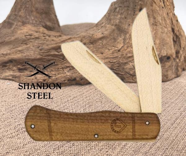 JJ's Knife Kit For One Wooden Blade Trapper UNSHARPENED Knife American-Hardwood