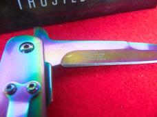 ELITEDGE SPRING ASSIST NEW IN BOX STILETTO 4-3/4" RAINBOW METAL SCALES