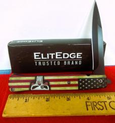 ELITEDGE SPRING ASSIST NEW IN BOX STILETTO 5" AMERICAN FLAG SCALES