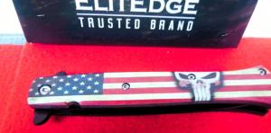 ELITEDGE SPRING ASSIST NEW IN BOX STILETTO 5quot AMERICAN FLAG SCALES
