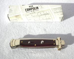 A.G.A. CAMPOLIN 9" MALTESE EXOTIC DARK COCOBOLO WOOD MODIFIED BAYONET BLADE NICKEL SILVER BOLSTERS