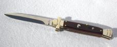A.G.A. CAMPOLIN 9" MALTESE EXOTIC DARK COCOBOLO WOOD MODIFIED BAYONET BLADE NICKEL SILVER BOLSTERS