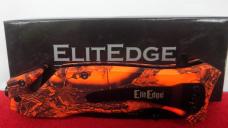 ELITEDGE THUMB STUD LINER LOCK RESCUE PART SERRATED ORANGE AND BLACK KNIFE APPROX 4-3/4