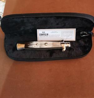 15"AGA CAMPOLIN "NICE" BUFFALO HORN ITALIAN SWITCHBLADE LIKE "NEW"