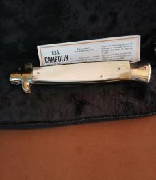 15"AGA CAMPOLIN "NICE" BUFFALO HORN ITALIAN SWITCHBLADE LIKE "NEW"