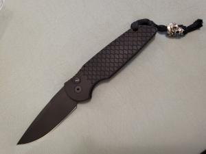*NIB*Protech TR-3 X1 AUTO "FISH SCALE" OPERATOR TACTICAL BLACK w/ TRITIUM BUTTON