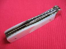 HUBERTUS Rare Pen Blade Release German Leverlock Knife - Genuine Mother of Pearl