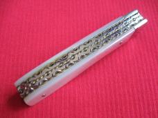 HUBERTUS Rare Pen Blade Release German Leverlock Knife - Genuine Mother of Pearl