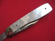 HUBERTUS Rare Pen Blade Release German Leverlock Knife - Genuine Mother of Pearl