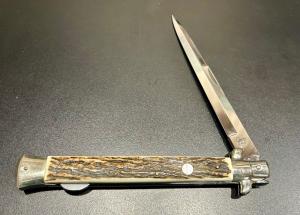 Vintage Falcon 13” Lockback Stiletto, Stag Scales