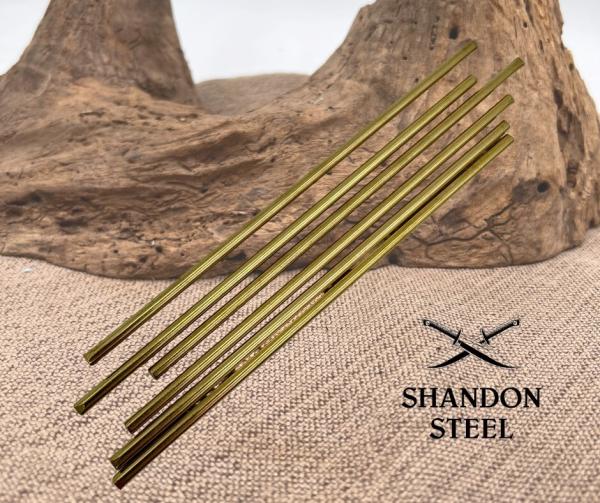Brass Pin Stock 6 Pack 5" x 1/8" Solid Round Brass Rod for DIY Craft Knife Pins
