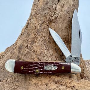 Case XX USA Brown Standard Jigged Peanut Pocket Knife 6220 SS Delrin Handle (12)