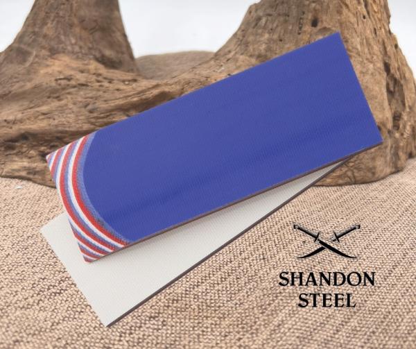 Rough Rider Custom Shop Knife Making Scales Red Blue & White Two Slab Set 1648