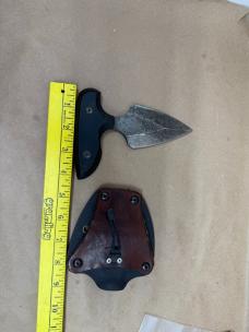 Push Knife and Sheath Signed