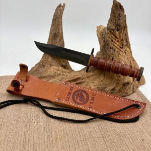 Case XX USA USMC Marine Corps Bowie Combat Survival Hunting Hunter Knife Sheath